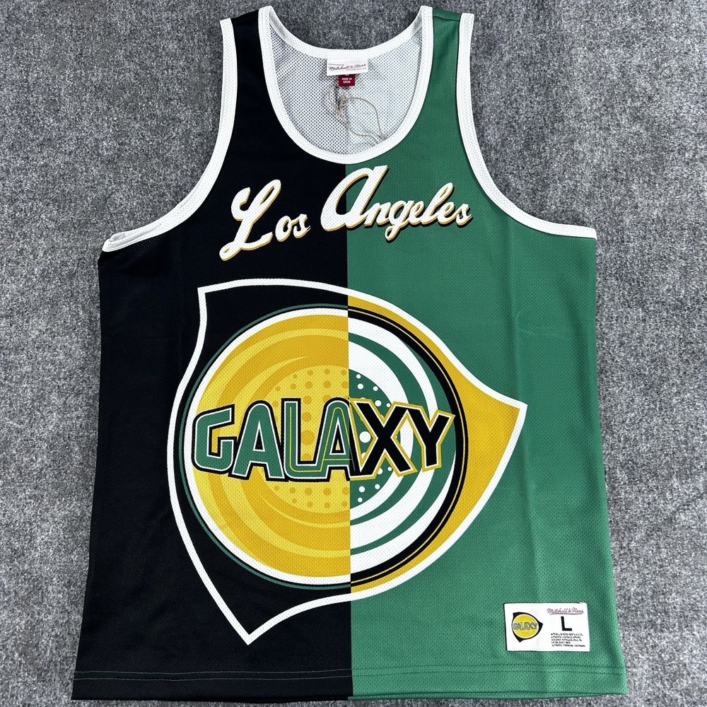 New Mitchell & Ness MLS Los Angeles Galaxy 2.0 Split Color Mesh Jersey Size L